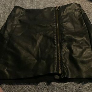 Black leather skirt